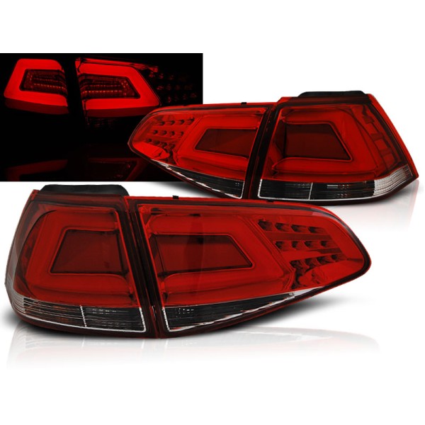 VW GOLF 7 13-17 HTB. - zadné LED svetlá červeno biele LED BAR