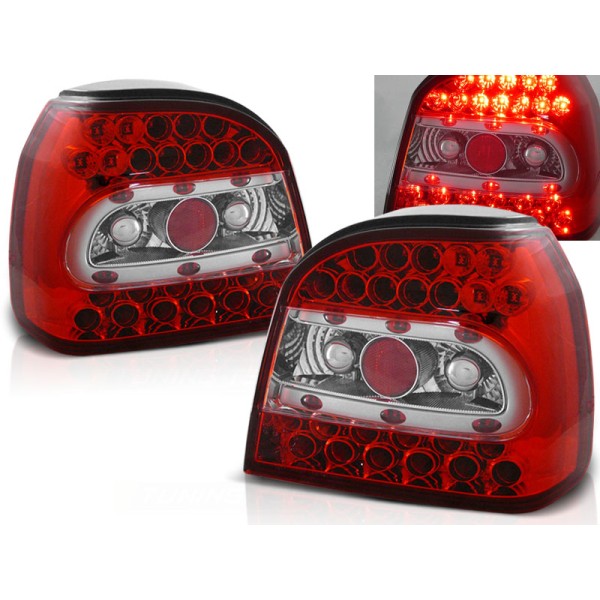 VW GOLF 3 91-97 HTB. / CABRIO - zadné LED svetlá červeno biela