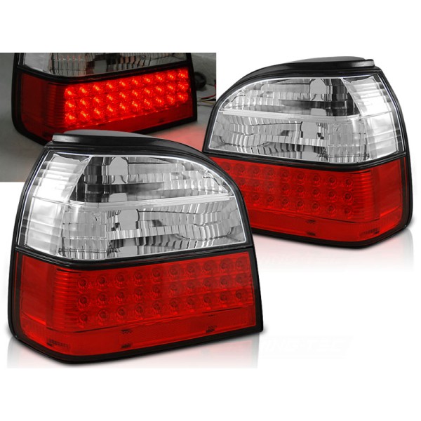 VW GOLF 3 91-97 HTB. / CABRIO - zadné LED svetlá červeno biela