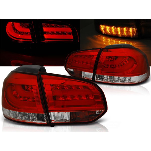 VW GOLF 6 08-12 - zadné LED svetlá červeno biele
