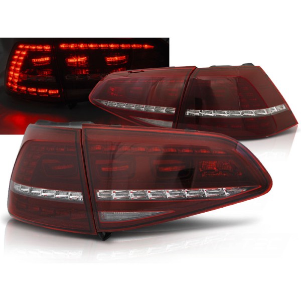 VW GOLF 7 13-17 HTB. - zadné LED svetlá červeno biele R LOOK s dynamickým blinkerom