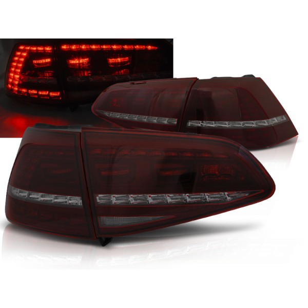 VW GOLF 7 13-17 HTB. - zadné LED svetlá červeno dymová R LOOK s dynamickým blinkerom