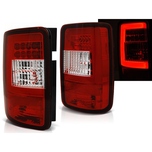 VW CADDY 03-14 - zadné LED svetlá červeno biela LED BAR