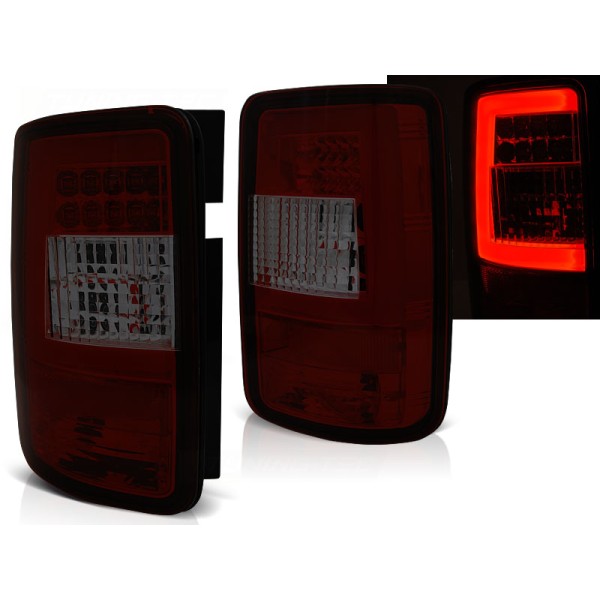 VW CADDY 03-14 - zadné LED svetlá červeno dymová  LED BAR