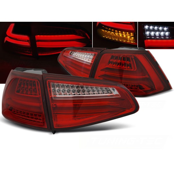 VW GOLF 7 13-17 HTB. - zadné LED svetlá červeno biele LED BAR