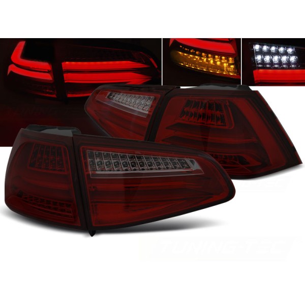VW GOLF 7 13-17 HTB. - zadné LED svetlá červeno dymová LED BAR