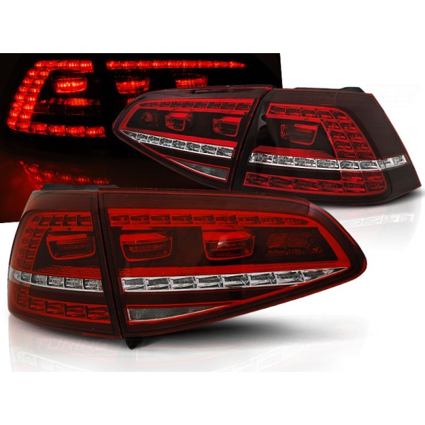 VW GOLF 7 13-17 HTB. - zadné LED svetlá červeno biele GTI LOOK s dynamickým blinkerom