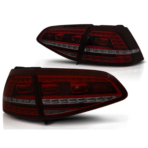 VW GOLF 7 13-17 HTB. - zadné LED svetlá červeno dymová GTI LOOK s dynamickým blinkerom