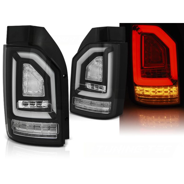 VW T6 2015- - zadné LED svetlá čierna LED BAR s dynamickým blinkerom