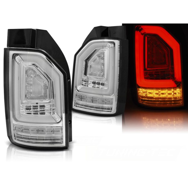 VW T6 2015- - zadné LED svetlá chrom LED BAR s dynamickým blinkerom