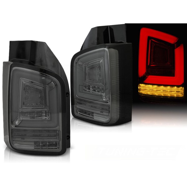 VW T6 15-19 TWIN DOOR - zadné LED svetlá dymová LED BAR s dynamickým blinkerom