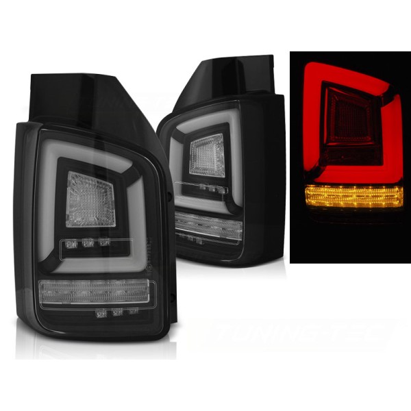 VW T5 10-15 - zadné LED svetlá čierna LED BAR s dynamickým blinkerom