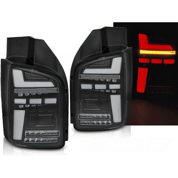 VW T5 03-09 - zadné LED svetlá černá LED BAR s dynamickým blinkerom
