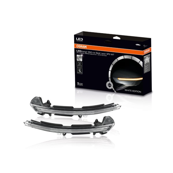 OSRAM sada dynamických smerových svetiel v zrkadlách pre Seat Leon (5F)/Ibiza (KJ)/Arona (KJ), bílý podklad