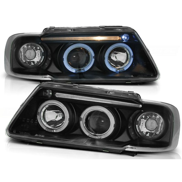 Audi A3 8L 96-00 - predné čierna svetlá s ANGEL EYES I.