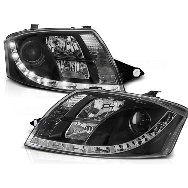 Audi TT 99-05 - predné čierna svetlá s LED svietením