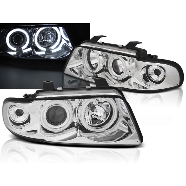 Audi A4 94-98 - predné chrom svetlá s ANGEL EYES CCFL