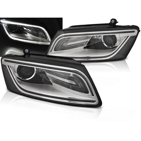 Audi Q5 12-17 - predné chrom svetlá s LED denným svietením