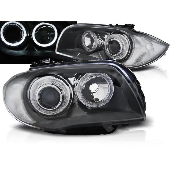 BMW 1 E87 / E81 / 82/88 04-11 - predné šedé svetlá s ANGEL EYES