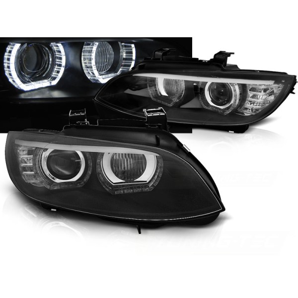 BMW E92 / E93 06-10 - predné čierna svetlá s ANGEL EYES a AFS pre xenon