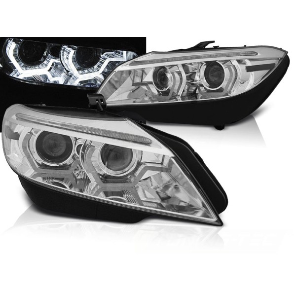 BMW Z4 E89 09-13 - predné chrom  svetlá ASF s LED 3D pre xenón a dynamickým blinkerom