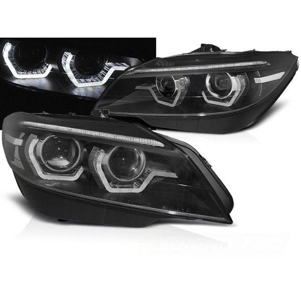 BMW Z4 E89 09-13 - predné čierna svetlá ASF s LED 3D pre xenón a dynamickým blinkerom