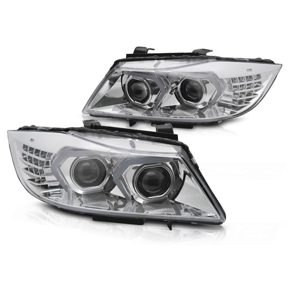 BMW E90/E91 LCI 2009-2011 - Predné XENÓNOVÉ svetlá LED chrómové