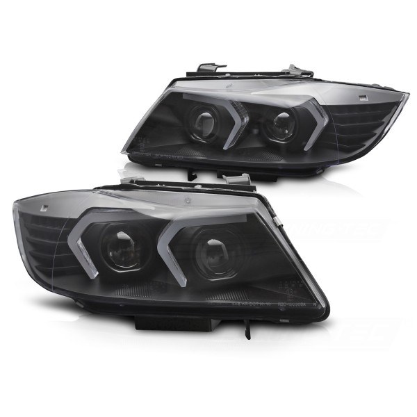 BMW E90/E91 LCI 2009-2011 - Predné XENÓNOVÉ svetlá LED čierna