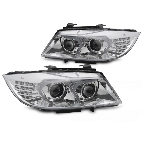 BMW E90/E91 LCI 2009-2011 - Predné XENÓNOVÉ AFS svetlá LED chrómové