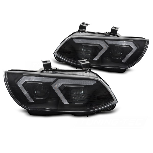 BMW radu 3 E92/E93 LCI 2010-2013 - predné XENÓNOVÉ svetlá so žltým LED DRL čierna