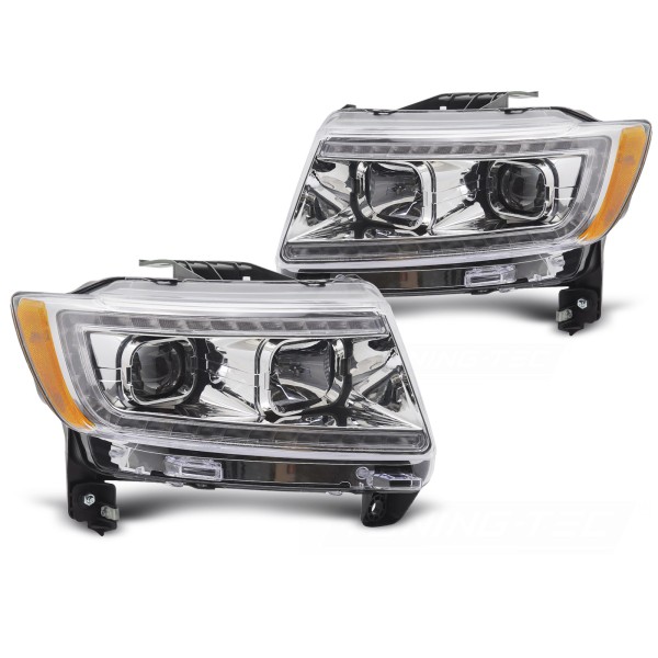 CHRYSLER JEEP GRAND CHEROKEE 2011-2013 - predné svetlá TUBE CHRÓMOVÁ