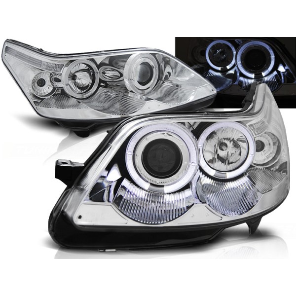 CITROEN C4 04-10 - predné chrom svetlá ANGEL EYES
