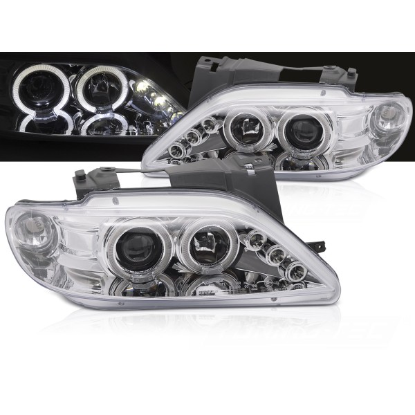 Citroen Xsara 97-00 - predné svetlá Angel Eyes CHRÓMOVÁ