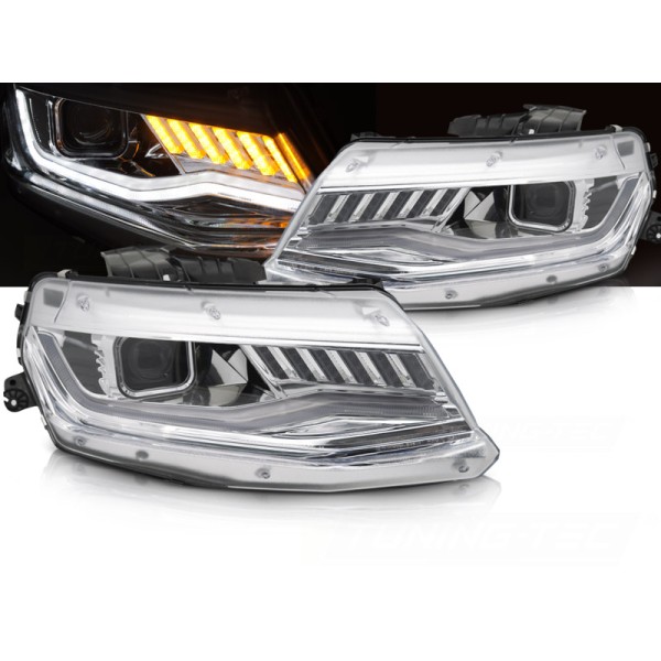 CHEVROLET CAMARO 16-18 - predné chrómové svetlá HID SEQ CHROME