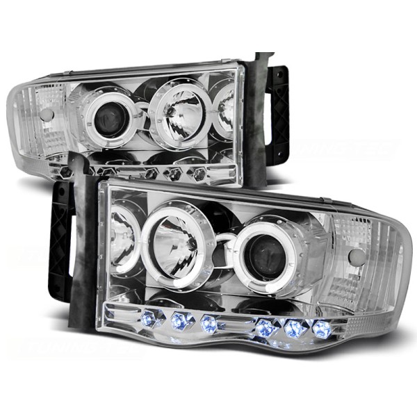 DODGE RAM 02-06 - predné chrom svetlá ANGEL EYES