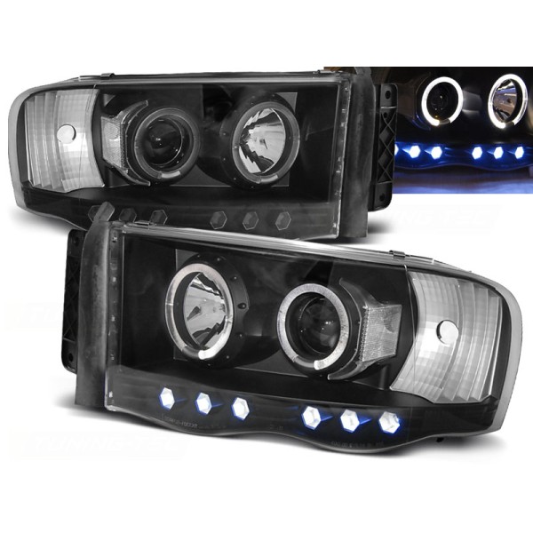 DODGE RAM 02-06 - predné čierna svetlá ANGEL EYES