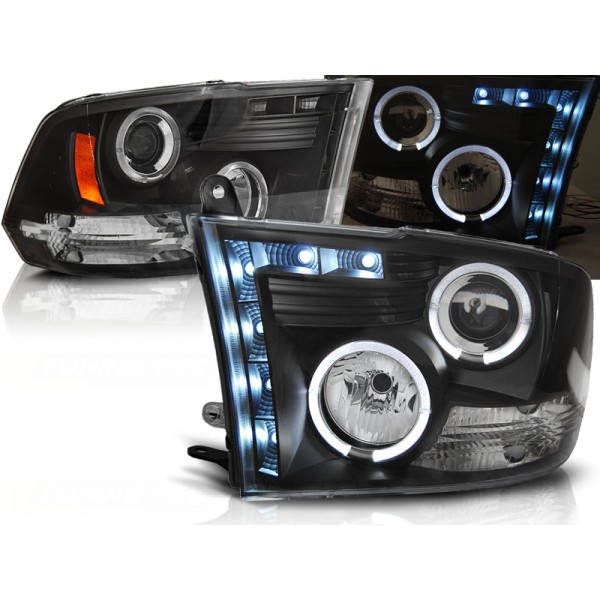 DODGE RAM 09-11 - predné čierna svetlá ANGEL EYES