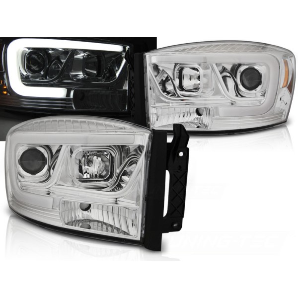DODGE RAM 06-08 - predné chrom svetlá TUBE LIGHT