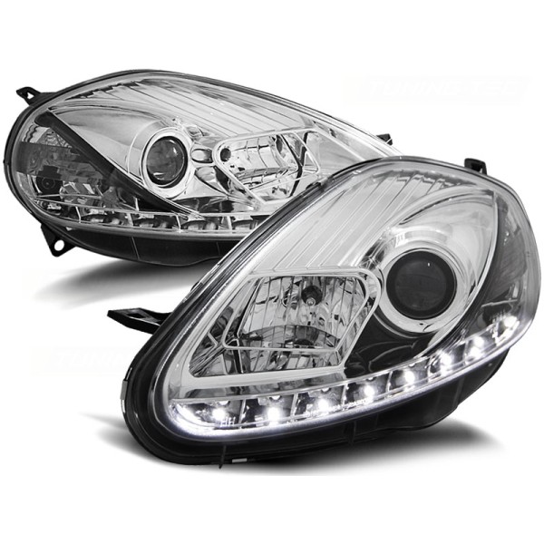 FIAT GRANDE PUNTO 05-08 - predné chrom svetlá s LED svietením