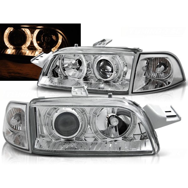 FIAT PUNTO 93-99 - predné chrom svetlá ANGEL EYES