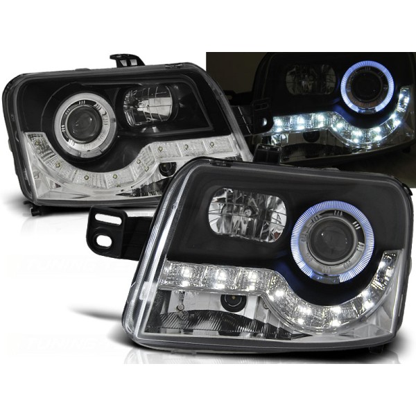FIAT PANDA 03-12 - predné čierna svetlá ANGEL EYES s LED svietením