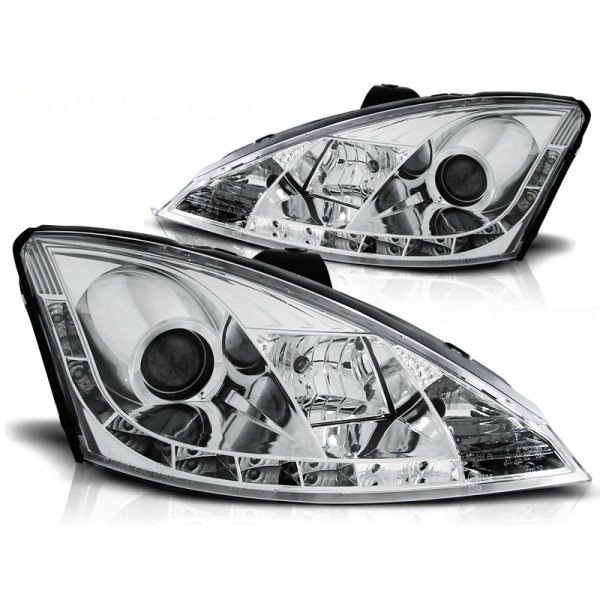 FORD FOCUS 98-01 - predné chrom svetlá s LED svietením