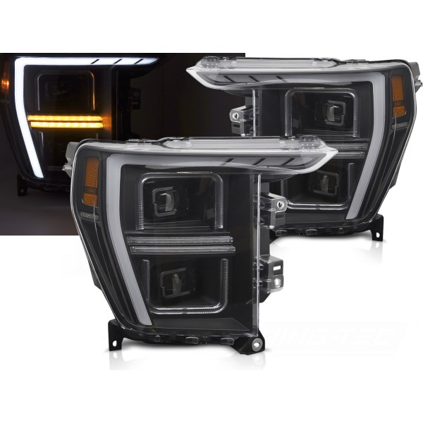 FORD F150 MK 14 2020-2023 - predné LED svetlá TUBE ČIERNA