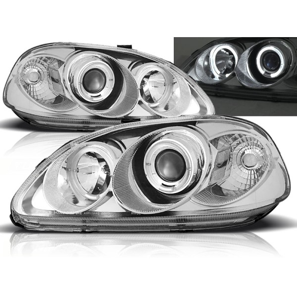 HONDA CIVIC 95-99 - predné chrom svetlá ANGEL EYES