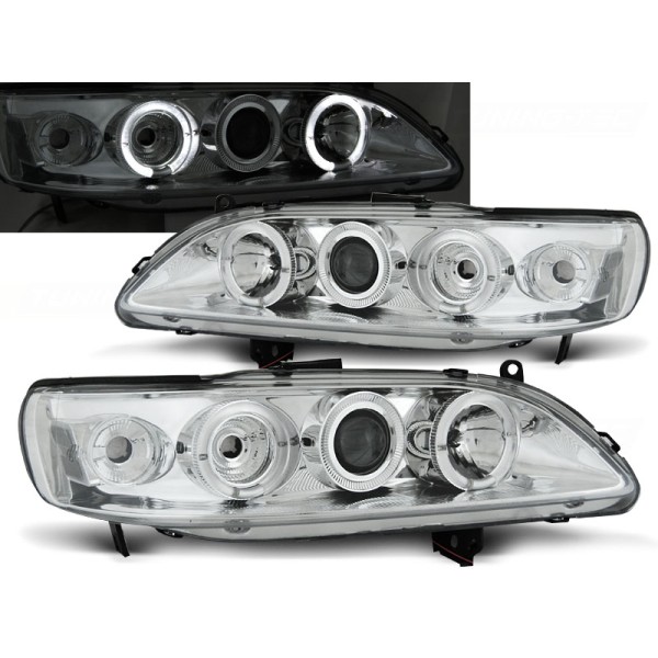 HONDA ACCORD 98-02 - predné chrom svetlá ANGEL EYES
