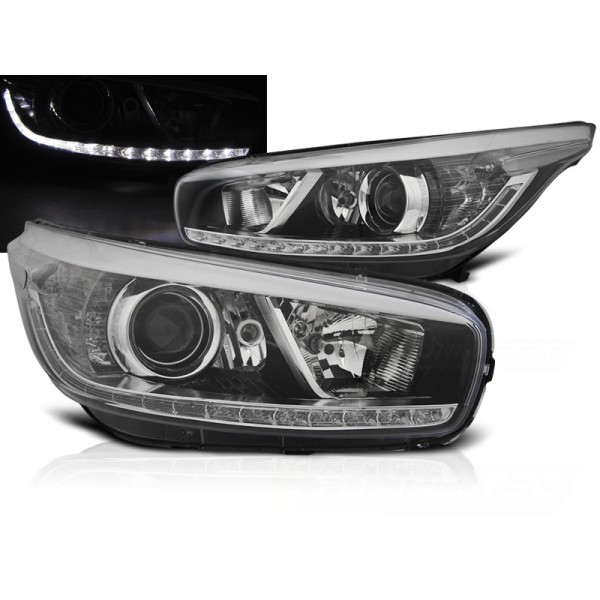 KIA CEED II 12-18 - predné čierna svetlá s LED svietením