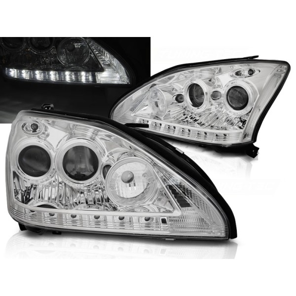 LEXUS RX 330/350 03-08 - predné chrom svetlá TUBE LIGHT
