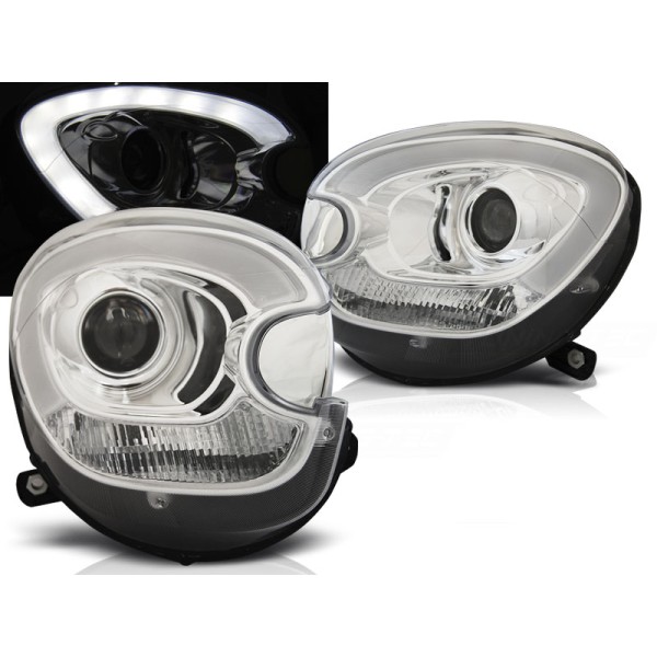 BMW MINI (COOPER) R60 R61 COUNTRYMAN 10-14 - predné chrom svetlá TUBE LIGHT