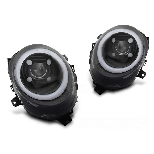 Mini Cooper F55/F56/F57 2014-2017 - predné svetlá TUBE ČIERNA DRL