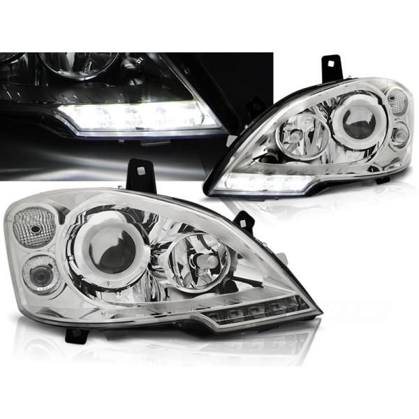 MERCEDES VITO W639 10-14 - predné chrom svetlá s LED denným svietením